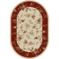 Covor Oval, 80 x 150 cm, Crem / Rosu, Lotos 551