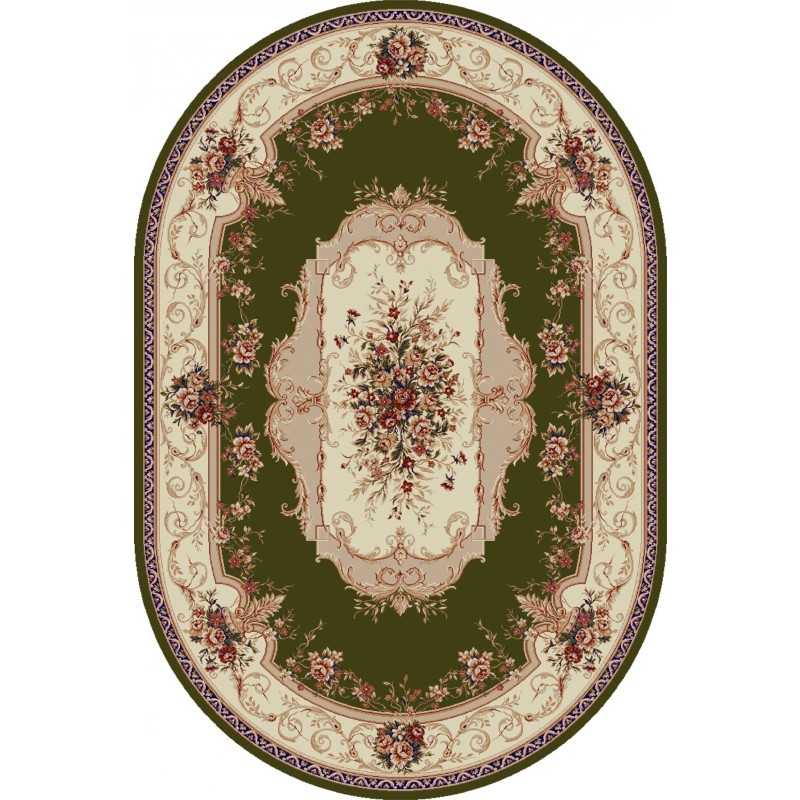 Covor Oval, 80 x 150 cm, Verde, Lotos 507