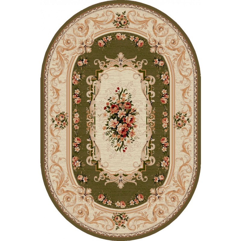 Covor Oval, 80 x 150 cm, Verde, Lotos 535