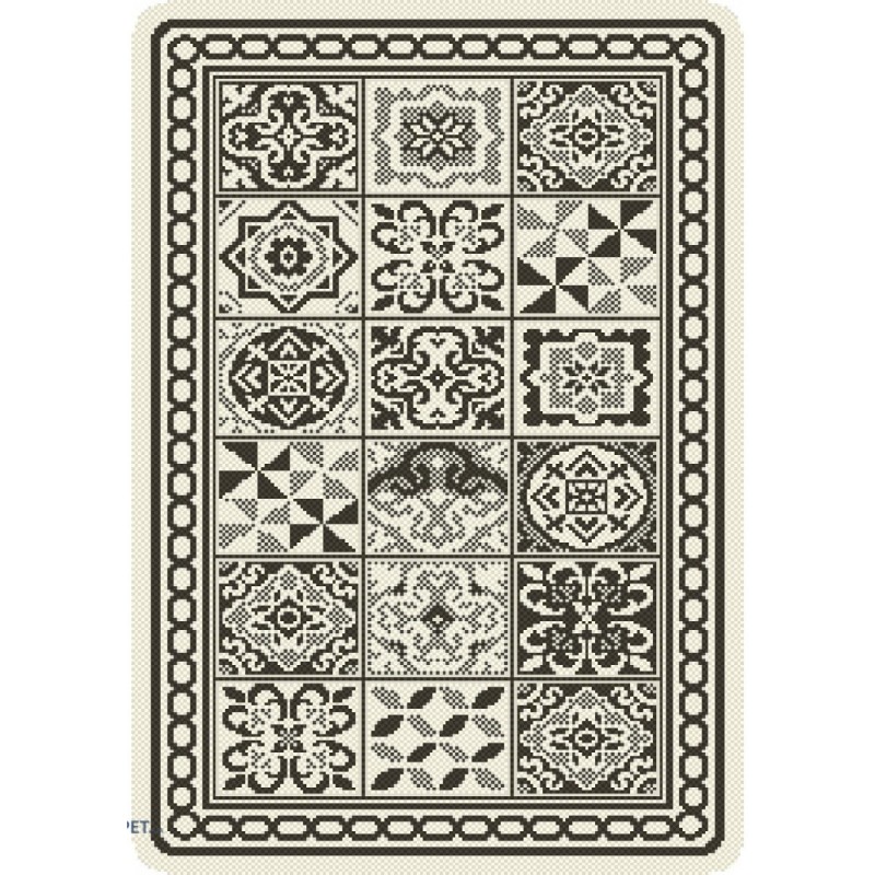 Covor pentru Bucatarie Negru/Bej, Antiderapant, 50 cm x 80 cm, Flex 19632-08