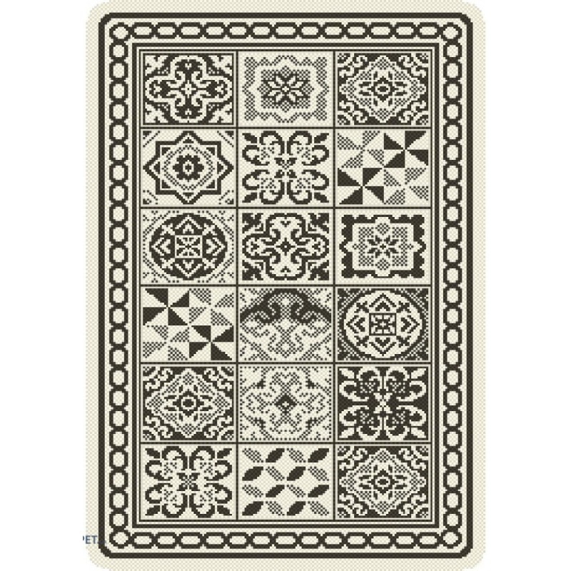 Covor pentru Bucatarie Negru/Bej, Antiderapant, 75 cm x 200 cm, Flex 19632-08