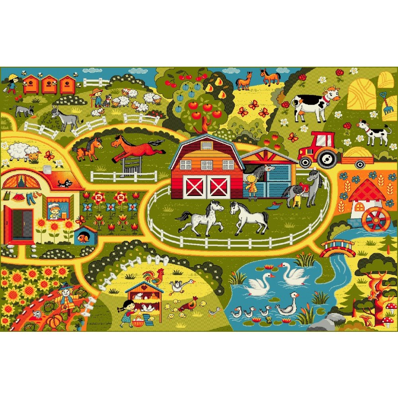 Covor pentru Copii, 120 x 170 cm, Multicolor, Kolibri Ferma 11287