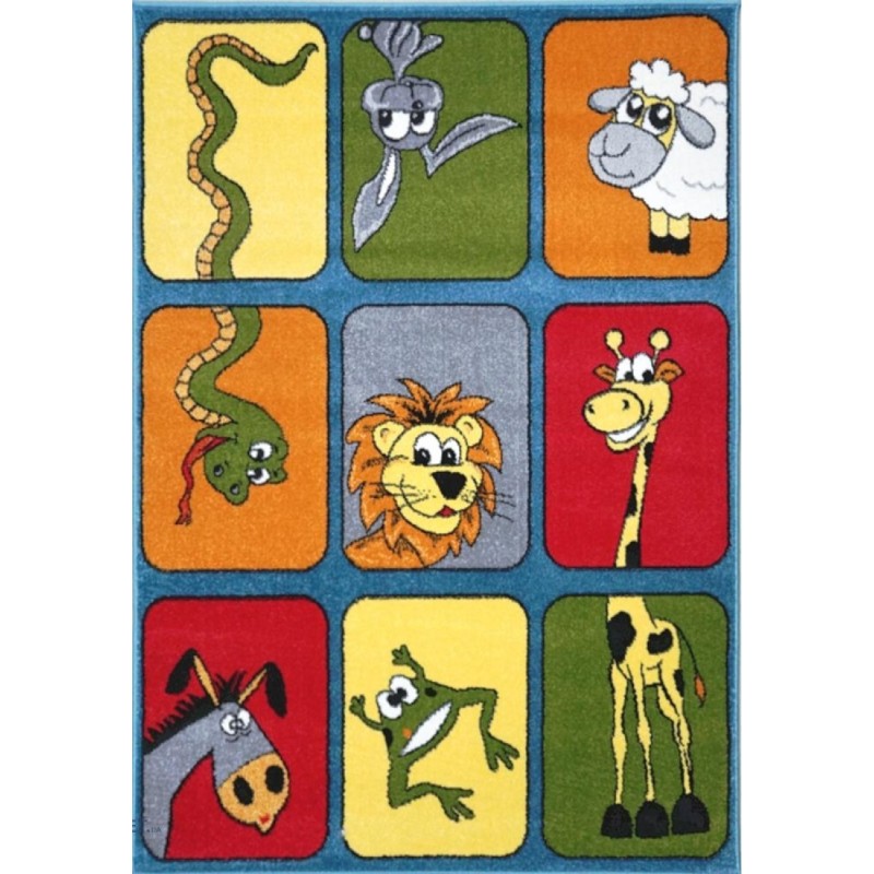 Covor pentru Copii, 160 cm x 230 cm, Multicolor, Model Kolibri Animale