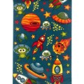 Covor pentru Copii, 200 cm x 300 cm, Albastru, Model Kolibri Cosmos