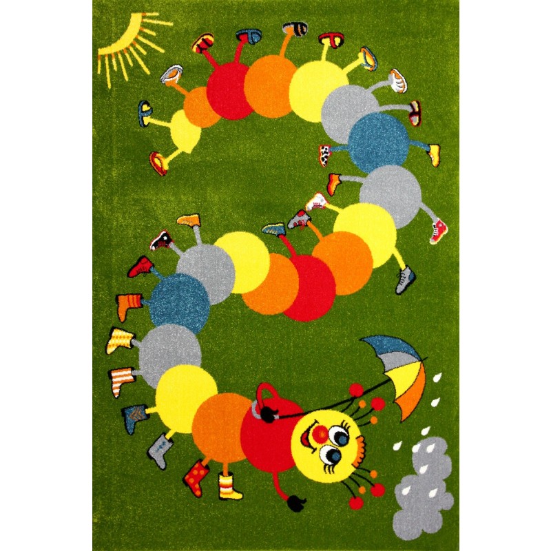 Covor pentru Copii, Kolibri Omida 11057, Verde, 240x340 cm, 2300 gr/mp