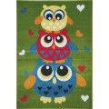 Covor pentru Copii Verde, Model Bufnite, 120 cm x 170 cm, Kolibri 11207-130