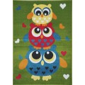 Covor pentru Copii Verde, Model Bufnite, 160 cm x 230 cm, Kolibri 11207-130