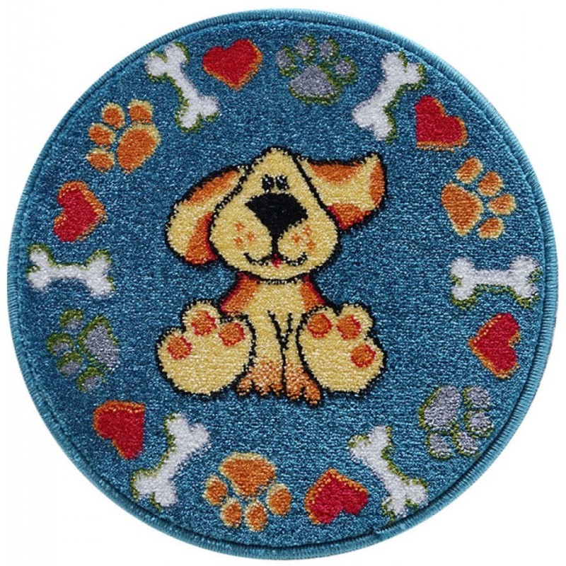 Covor Rotund, 67 x 67 cm, Albastru, Model Catelus Kolibri 11100/140