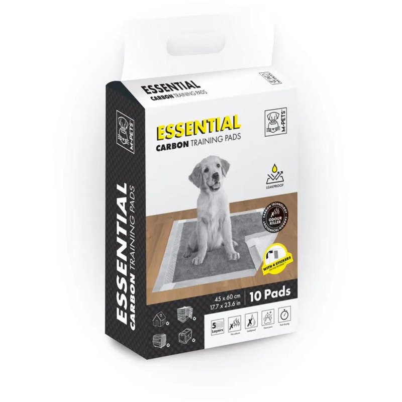 Covorase Absorbante Essential Carbon, 60 x 45 cm si 4 Stickere, 10 Bucati