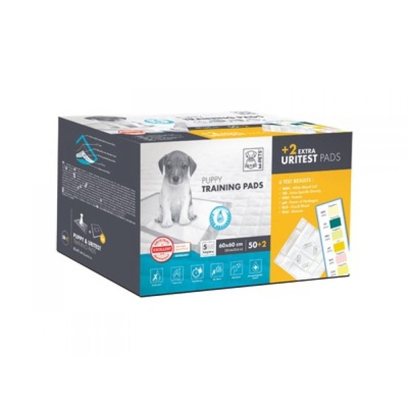 Covorase Absorbante pentru Caini Uritest, M-Pets, 50 Bucati Simple si 2 Bucati cu Benzi