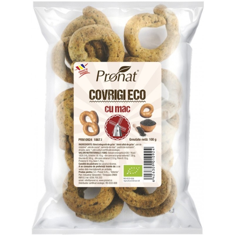 Covrigi BIO cu Mac, 100 g, Pronat