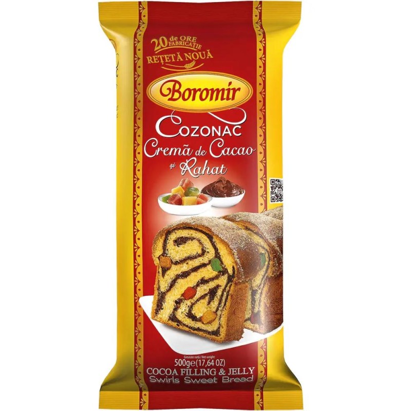 Cozonac cu Cacao si Rahat Boromir, 500 g