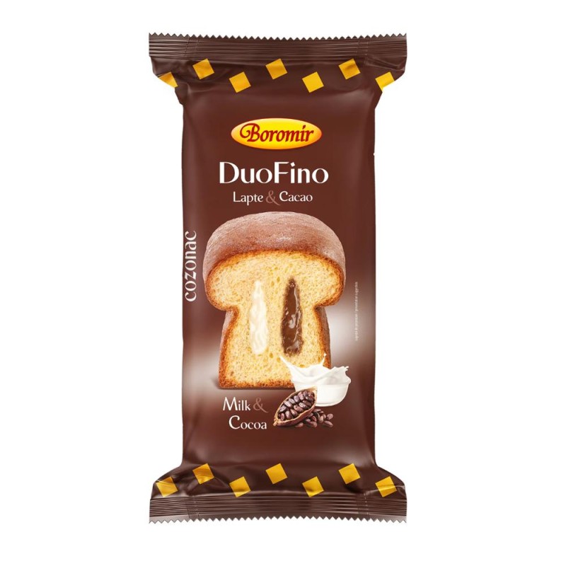 Cozonac cu Crema de Lapte si Cacao Boromir Duofino, 400 g