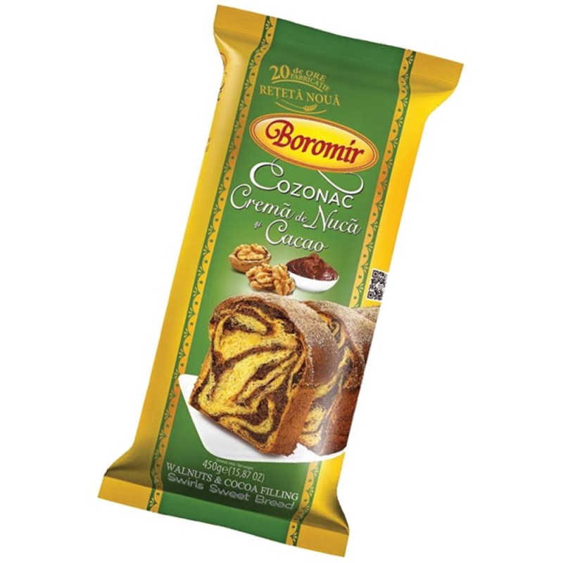 Cozonac cu Nuca si Cacao Boromir, 450 g
