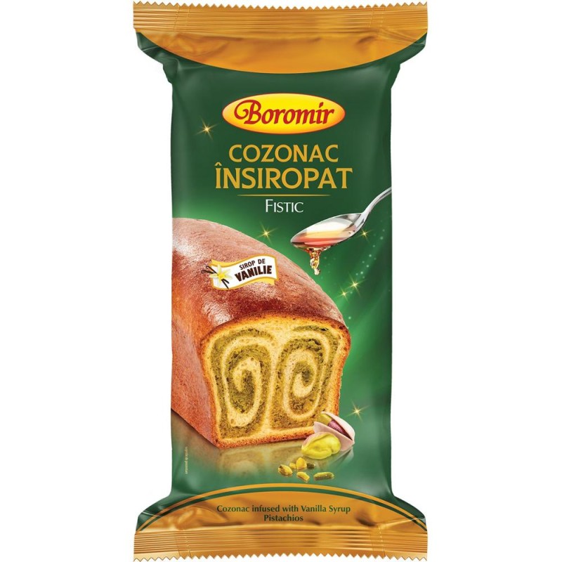 Cozonac Insiropat cu Fistic Boromir, 550 g