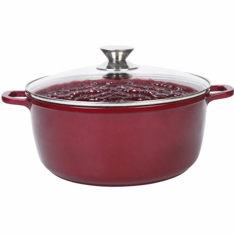 Cratita Aluminiu, Ceramica, Capac din Sticla, pentru Prepararea Gemului, Sosului din tomate, 36cm,13L, Grunberg GR1636
