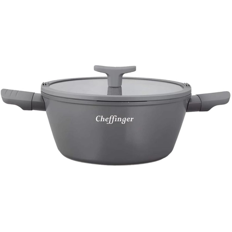Cratita Antiaderenta cu Filtru si Gura de Scurgere, 28 cm, Cheffinger