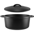 Cratita din Fonta cu Manere Curbate, 26 cm, 5 l, Neagra, Perfect Home