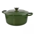 Cratita din Fonta Emailata, 25 cm, 3.5 l, Verde, Perfect Home
