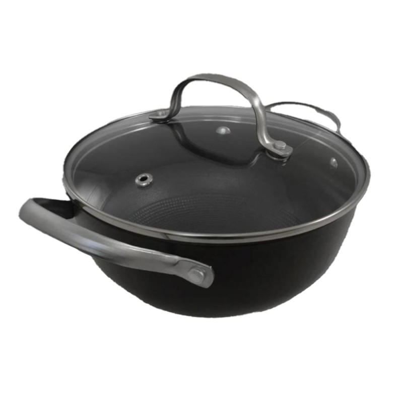 Cratita din Fonta Tip Fagure, Capac Sticla, Capacitate 2 l, Diametru 20 cm