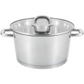 Cratita din Inox, Capac din Sticla, 28 cm, 8.20 l, Argintie, Grunberg