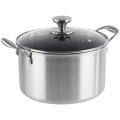 Cratita din Inox, Capac din Sticla, Invelis Anti-Aderent Honeycomb, Grunberg, 24 cm, 6.3 l