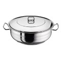 Cratita din Inox cu Capac, 30 cm, 12 l, Argintie, Perfect Home