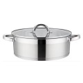 Cratita din Inox cu Capac din Sticla, 24 cm, 3.80 l, Grunberg GR4117