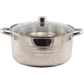 Cratita din Inox cu Capac Sticla, 30 cm, 9 l, Perfect Home