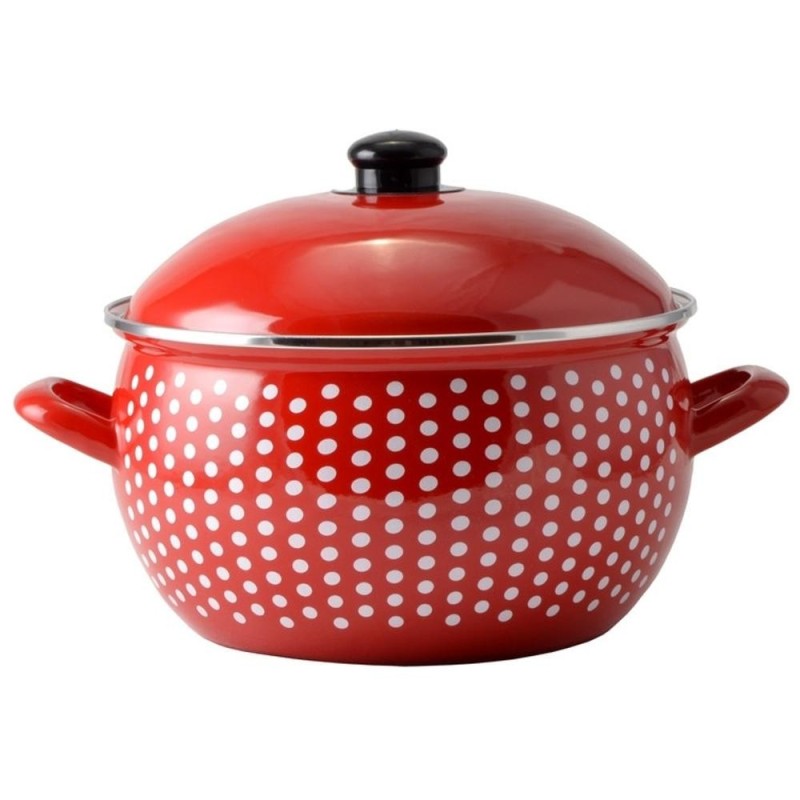 Cratita Emailata cu Capac, 18 x 13 cm, 3 l, Perfect Home