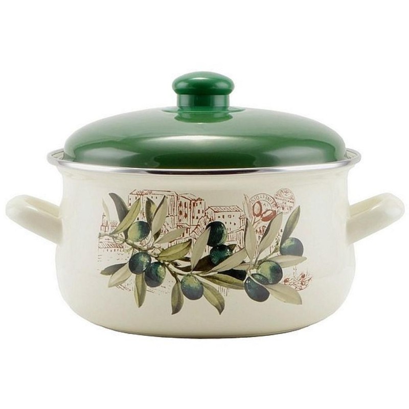 Cratita Emailata cu Capac, 20 x 12 cm, 3.3 l, Perfect Home