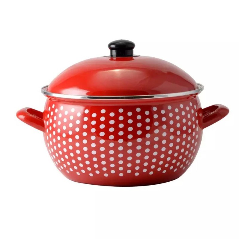 Cratita Emailata cu Capac, 20 x 14 cm, 3.8 l, Perfect Home