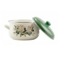 Cratita Emailata cu Capac, 24 cm, 6 l, Oliva, Perfect Home