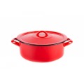Cratita Emailata cu Capac, 8 l, Rosie, Emailul Medias