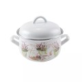 Cratita Emailata cu Capac, Lavanda, 16 cm, 1.6 l, Perfect Home