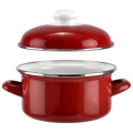 Cratita Emailata, Visinie, cu Capac, 20 cm, Perfect Home