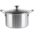 Cratita Inox, Capac Sticla, Ceramica, Invelis Anti-Aderent Honeycomb, Grunberg, 4.1 l, 22 cm