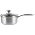 Cratita Inox, Capac Sticla, Invelis Anti-Aderent Honeycomb, Ceramica, Grunberg, 1.5 l, Diametru 16 cm