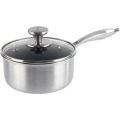 Cratita Inox, Capac Sticla, Invelis Anti-Aderent Honeycomb, Ceramica, Grunberg, 2.1 l, Diametru 18 cm