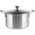 Cratita Inox cu Capac Sticla, 26 cm, 5.40 l, Invelis Antiaderent, Compatibila Inductie, Grunberg