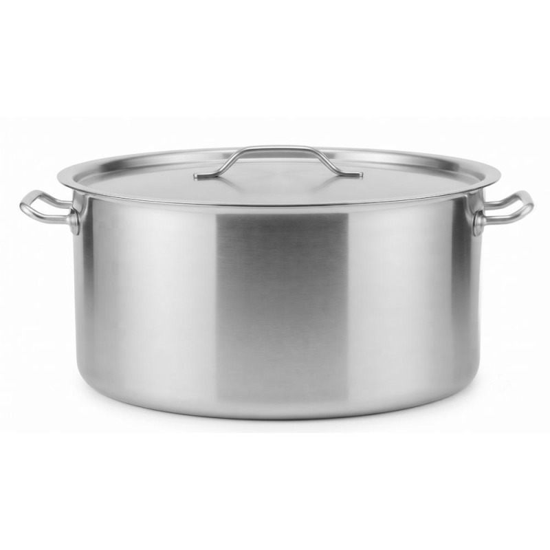 Cratita Profesionala, Inox, Grunberg, cu Manere Nituite, Capac Inox, 40 x 15 cm, 18 l