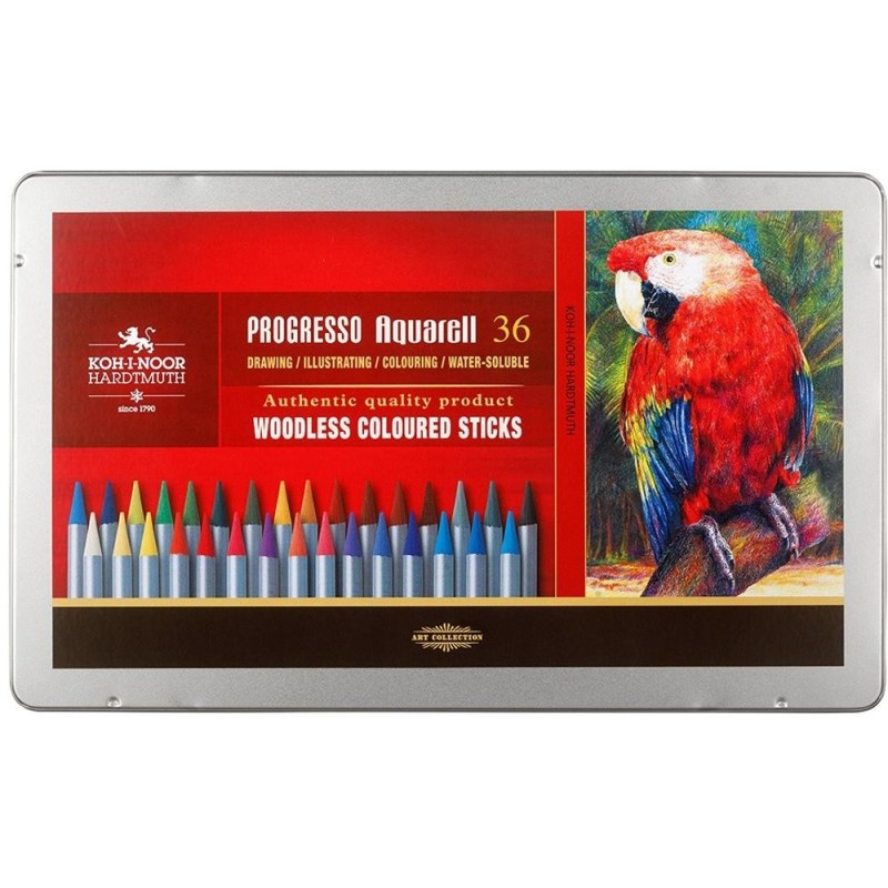 Creioane Colorate fara Lemn Progresso Aquarell, Koh-I-Noor, 36 Culori