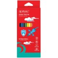 Creioane Colorate Triunghiulare Bacteriostatice, 3 mm, 12 Bucati