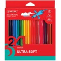 Creioane Colorate Ultrasoft, Triunghiulare, 3.3 mm, 24 Bucati