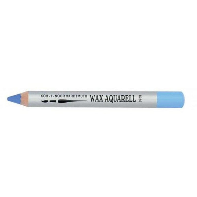 Creion Colorat Cerat, Koh-I-Noor, Wax Aquarell, 6 x 11.5 x 123 mm, Albastru Cerulean
