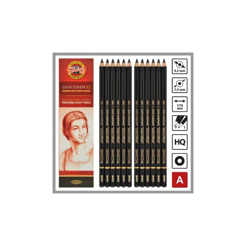 Creion Gioconda Mina Carbune Artificial Negru