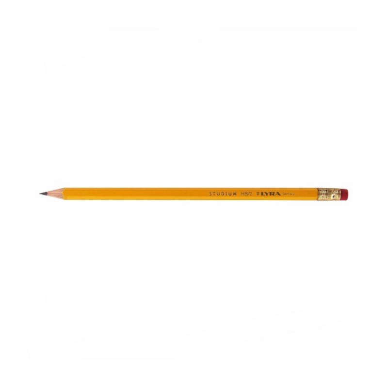Creion Grafit cu Radiera, Tarie HB, Studium Lyra