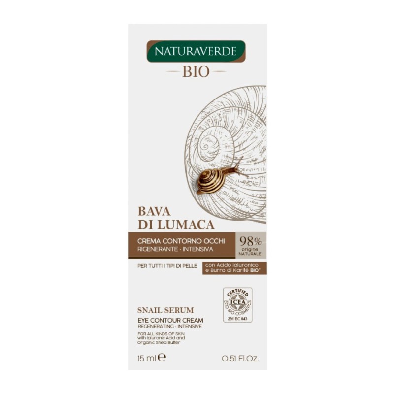 Crema Contur Ochi Intensiv Regeneratoare Naturaverde Bio, cu Extract de Melc, 15 ml