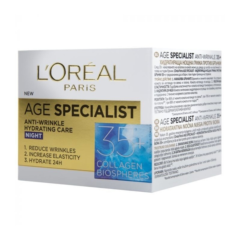 Crema de Noapte 35+ Age Specialist Loreal Paris, 50 ml