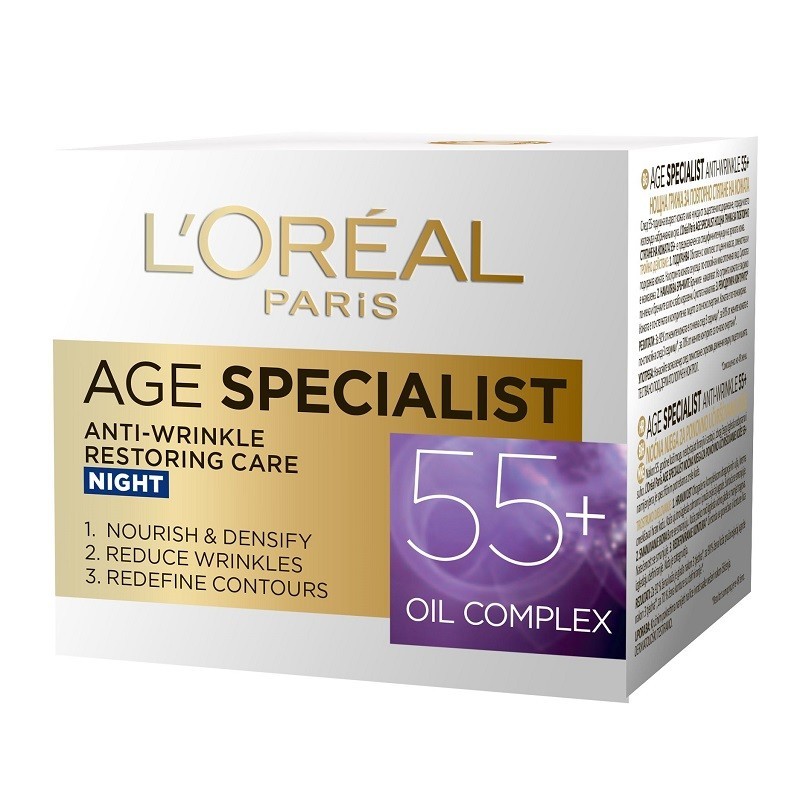 Crema de Noapte 55+ Age Specialist Loreal Paris, 50 ml
